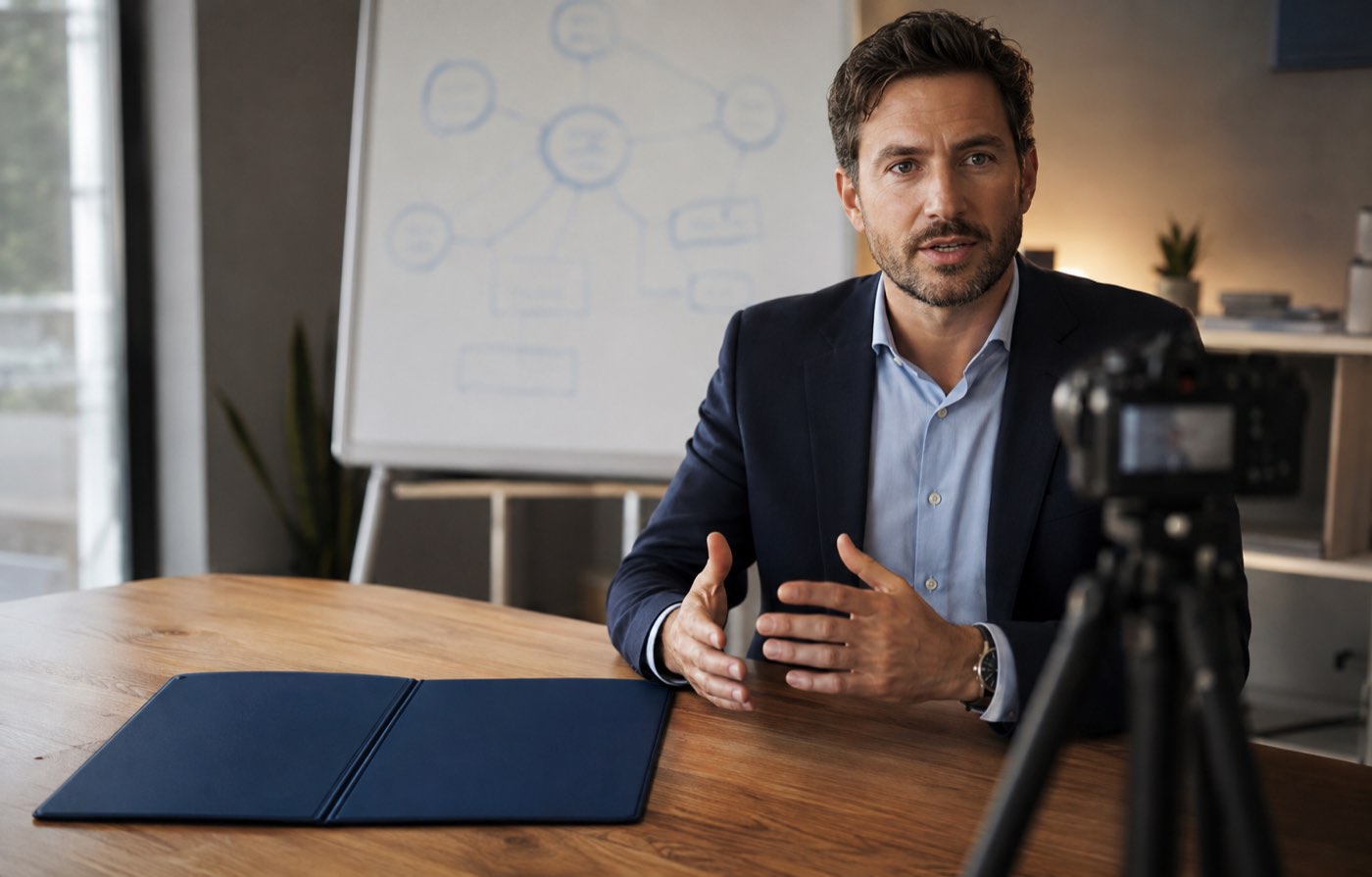 Business leader working through an operating-system map